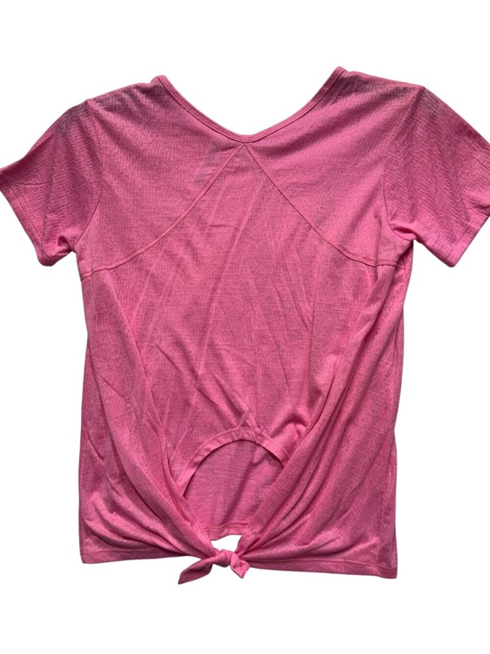 RBX Womens Size M Pink Athleisure Tie in back Top Short Sleeve Lightweight Style - Picture 2 of 9